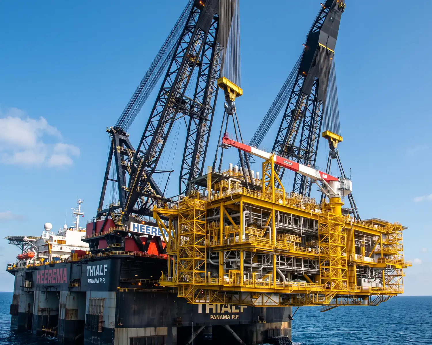 Offshore oil rig move